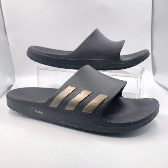 Adidas Black Rubber Recovery Sandals Men Sz 7, Women 9 - Picture 2 of 9